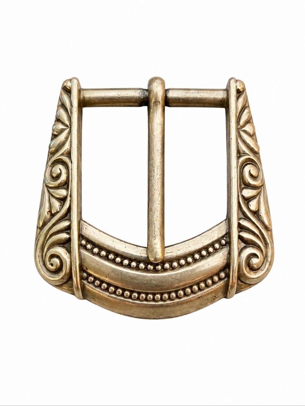 Vintage Taiwan Metal Western Scroll Buckle